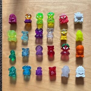 VINTAGE Gogo's Crazy Bones Lot (24 Figures) - Collectible & Rare Clear/Sparkle